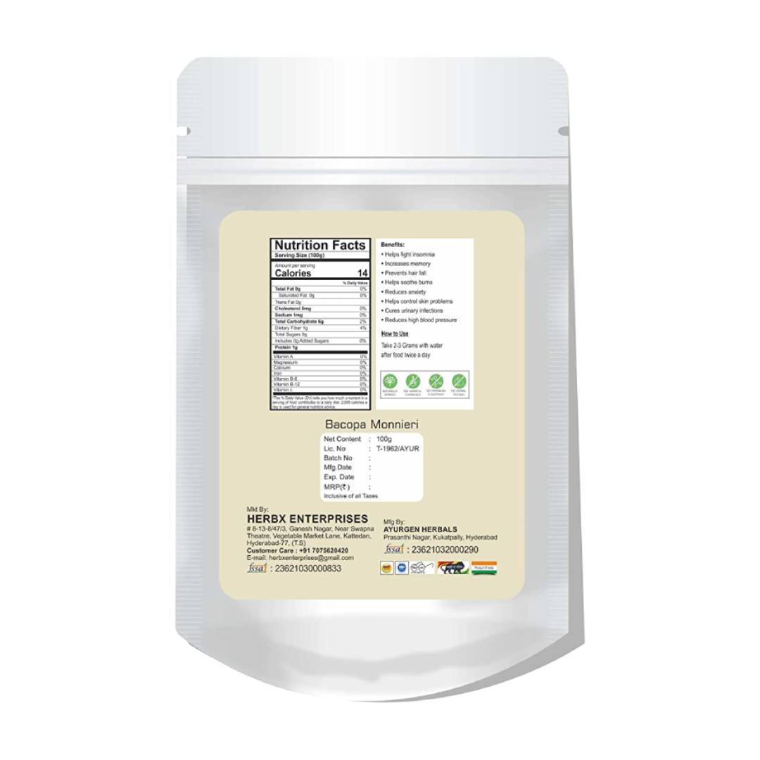 GLOBYHERBS Brahmi Powder for Improved Brain Function, Insomnia Relief, Skin Health, and High Blood Pressure Control (1) GLOBYHERBS Brahmi Powder for Improved Brain Function, Insomnia Relief, Skin Health, and High Blood Pressure Control