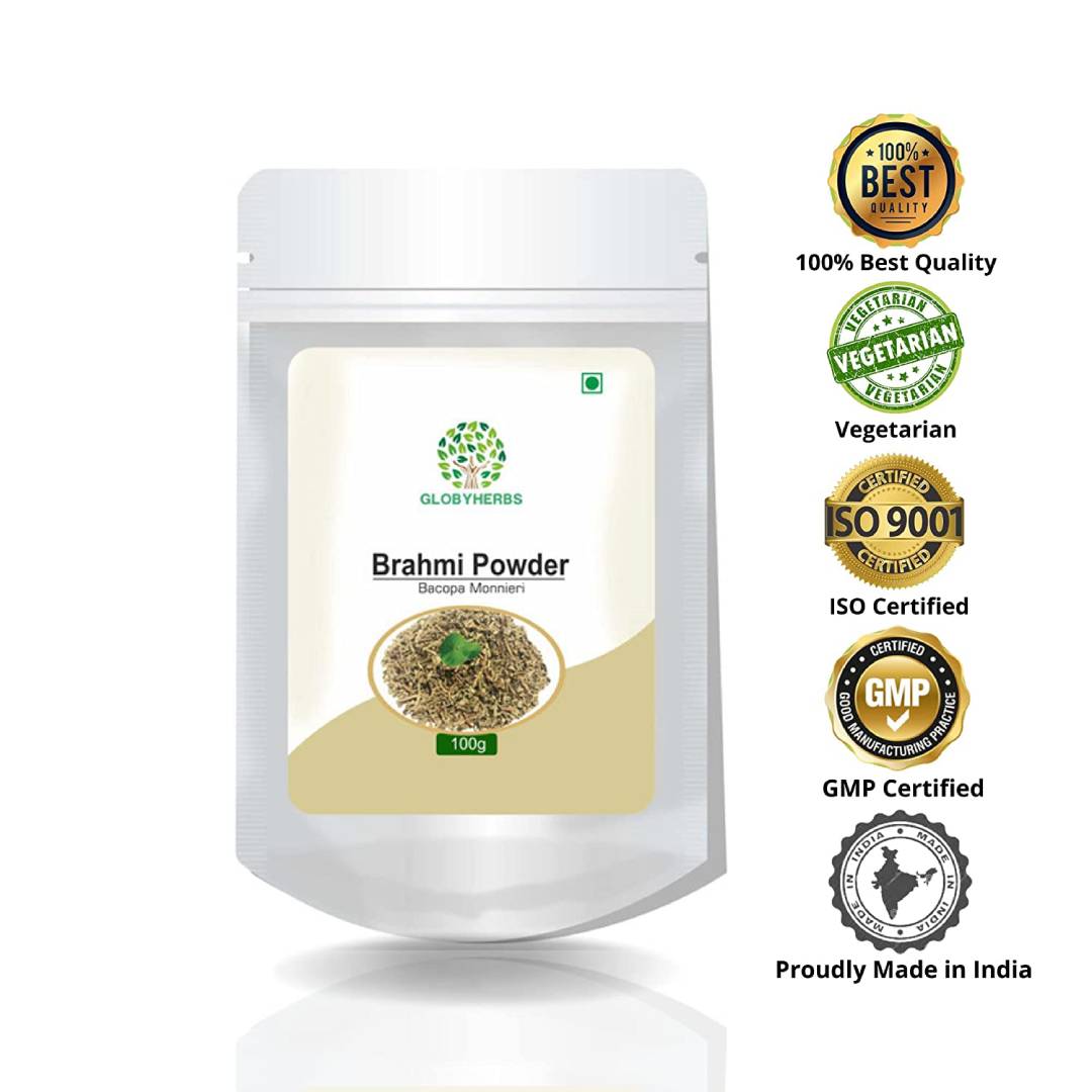 GLOBYHERBS Brahmi Powder for Improved Brain Function, Insomnia Relief, Skin Health, and High Blood Pressure Control (3) GLOBYHERBS Brahmi Powder for Improved Brain Function, Insomnia Relief, Skin Health, and High Blood Pressure Control