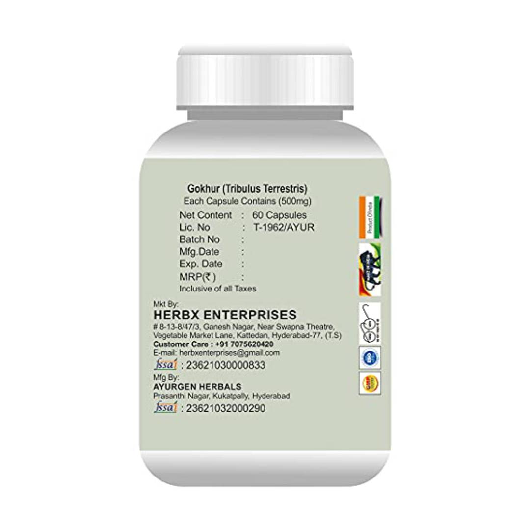 GLOBYHERBS Gokhru (Tribulus Terrestris) Capsules 60's (Pack of 2) For Adults Unisex Use For better Mental & Physical Health GLOBYHERBS Gokhru (Tribulus Terrestris) Capsules 60's (Pack of 2) For Adults Unisex Use For better Mental & Physical Health