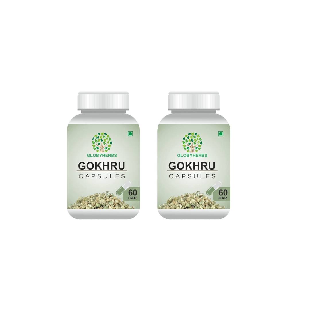 GLOBYHERBS Gokhru (Tribulus Terrestris) Capsules 60’s (Pack of 2) For Adults Unisex Use For better Mental & Physical Health GLOBYHERBS Gokhru (Tribulus Terrestris) Capsules 60’s (Pack of 2) For Adults Unisex Use For better Mental & Physical Health