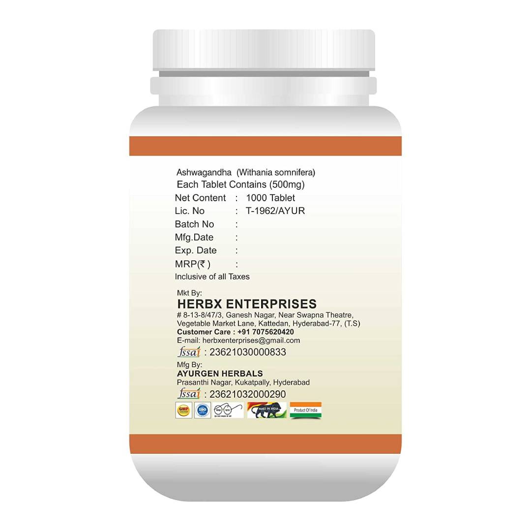 GLOBYHERBS Natural Ashwagandha (Withania somnifera) Tablets 60's For Adults Unixes Use for better Mental & Physical Health GLOBYHERBS Natural Ashwagandha (Withania somnifera) Tablets 60's For Adults Unixes Use for better Mental & Physical Health