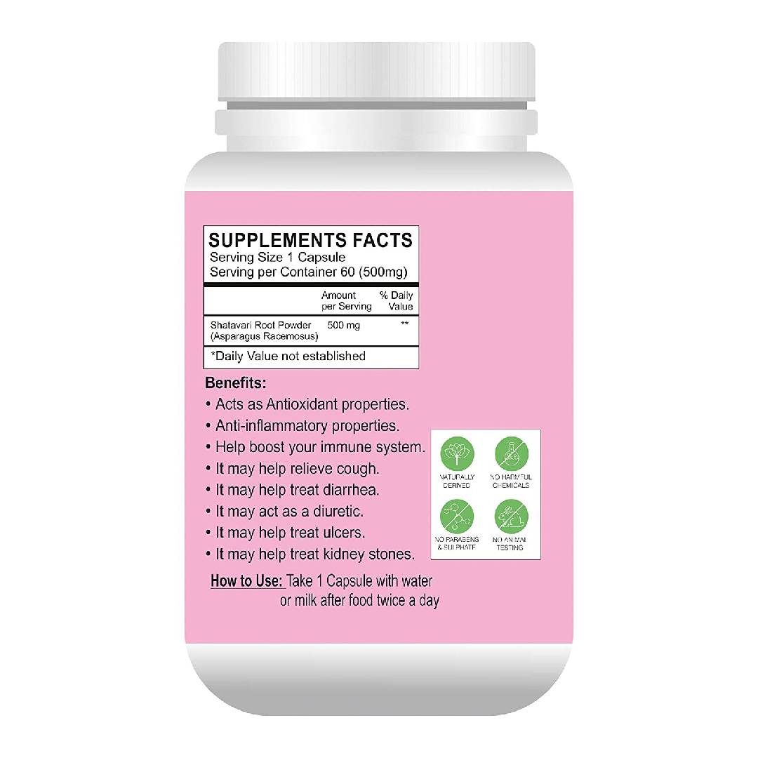 GLOBYHERBS Natural Shatavari Capsules 60's For Unisex Use for better Mental & Physical health (1) GLOBYHERBS Natural Shatavari Capsules 60's For Unisex Use for better Mental & Physical health