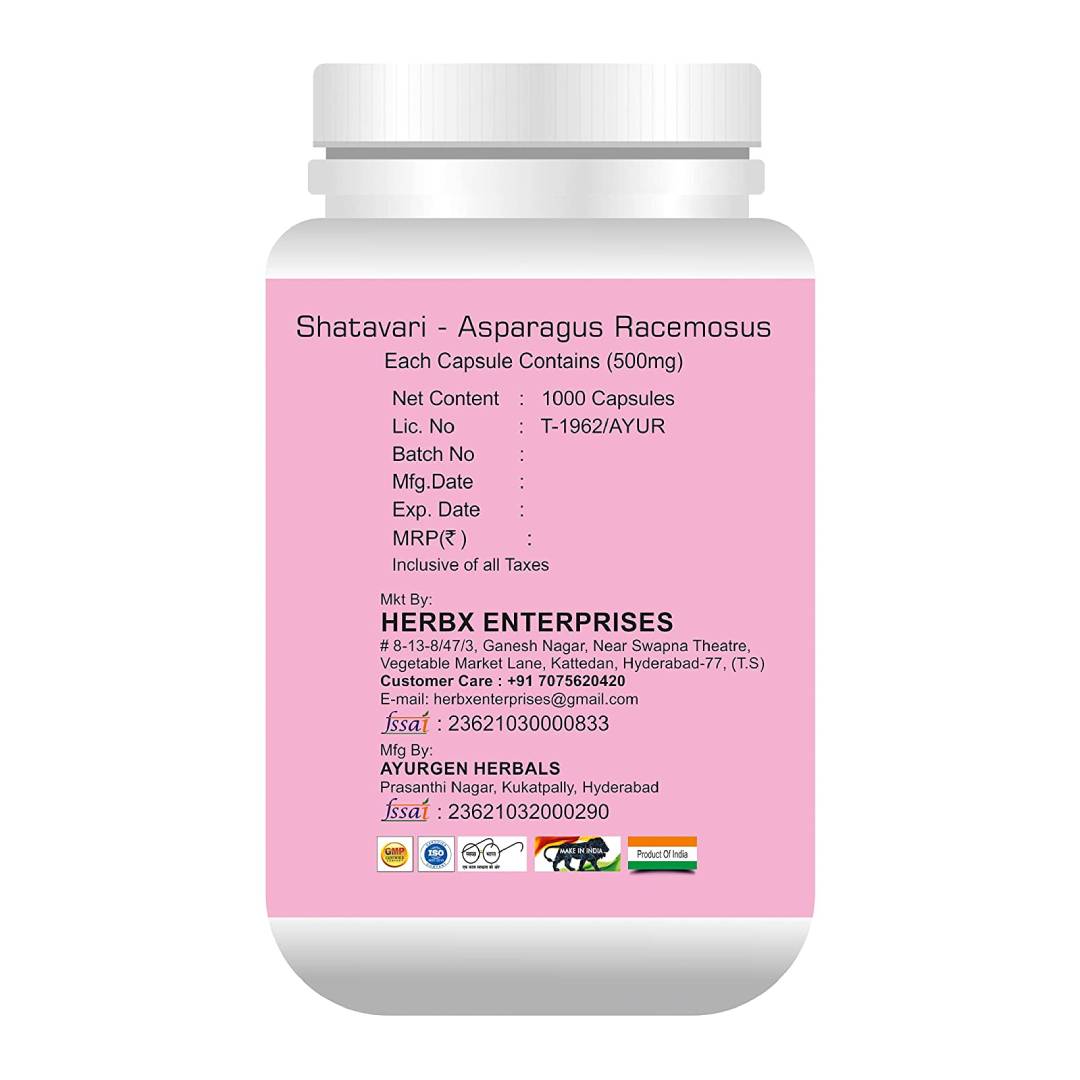 GLOBYHERBS Natural Shatavari Capsules 60's For Unisex Use for better Mental & Physical health GLOBYHERBS Natural Shatavari Capsules 60's For Unisex Use for better Mental & Physical health