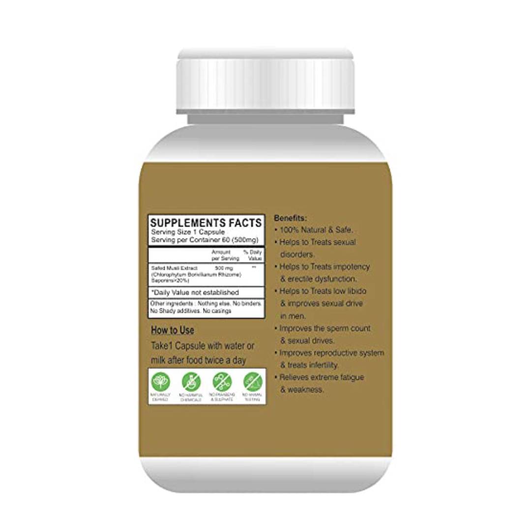 GLOBYHERBS Safed Musli Capsules For Better Muscle Mass, Enhances Sports Performance, Promotes Healthy Bones & Joints, Boosts Energy & Immunity (60's) (2) GLOBYHERBS Safed Musli Capsules For Better Muscle Mass, Enhances Sports Performance, Promotes Healthy Bones & Joints, Boosts Energy & Immunity (60's)