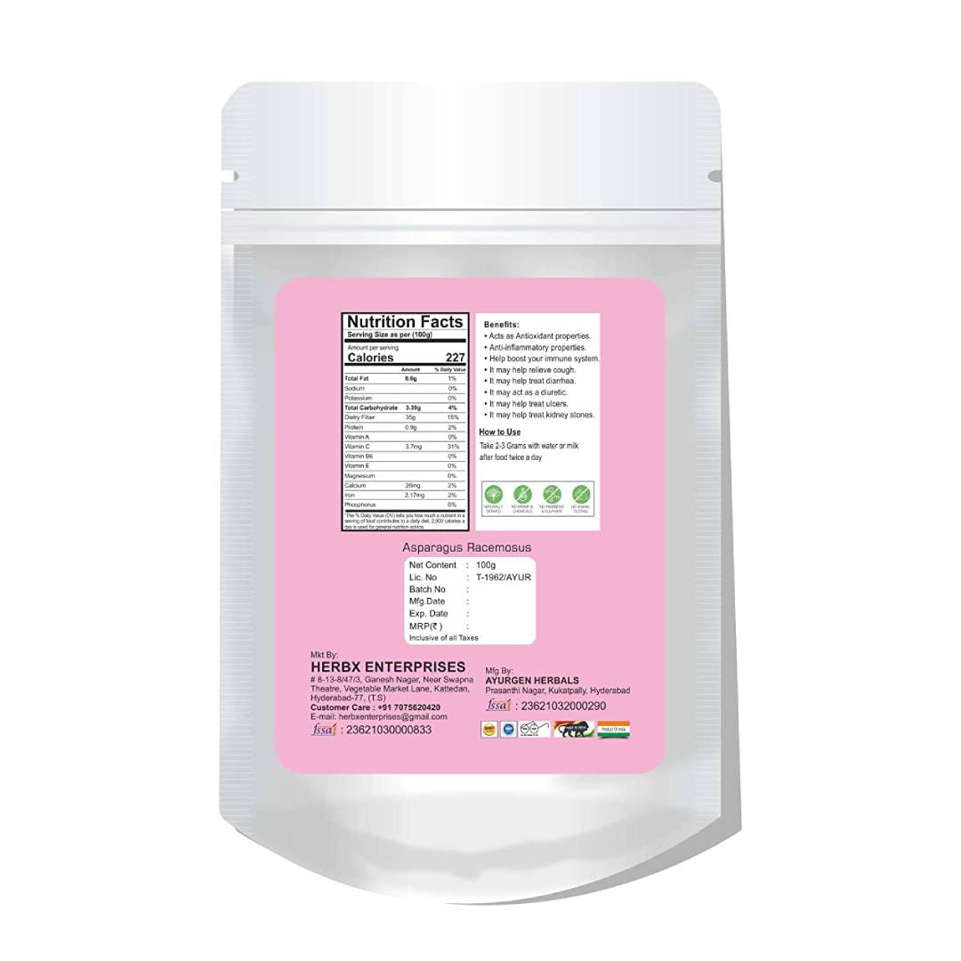 GLOBYHERBS Shatavari (Asparagus Racemosus) Powder 100g (Pack of 2) (8) GLOBYHERBS Shatavari (Asparagus Racemosus) Powder 100g (Pack of 2)