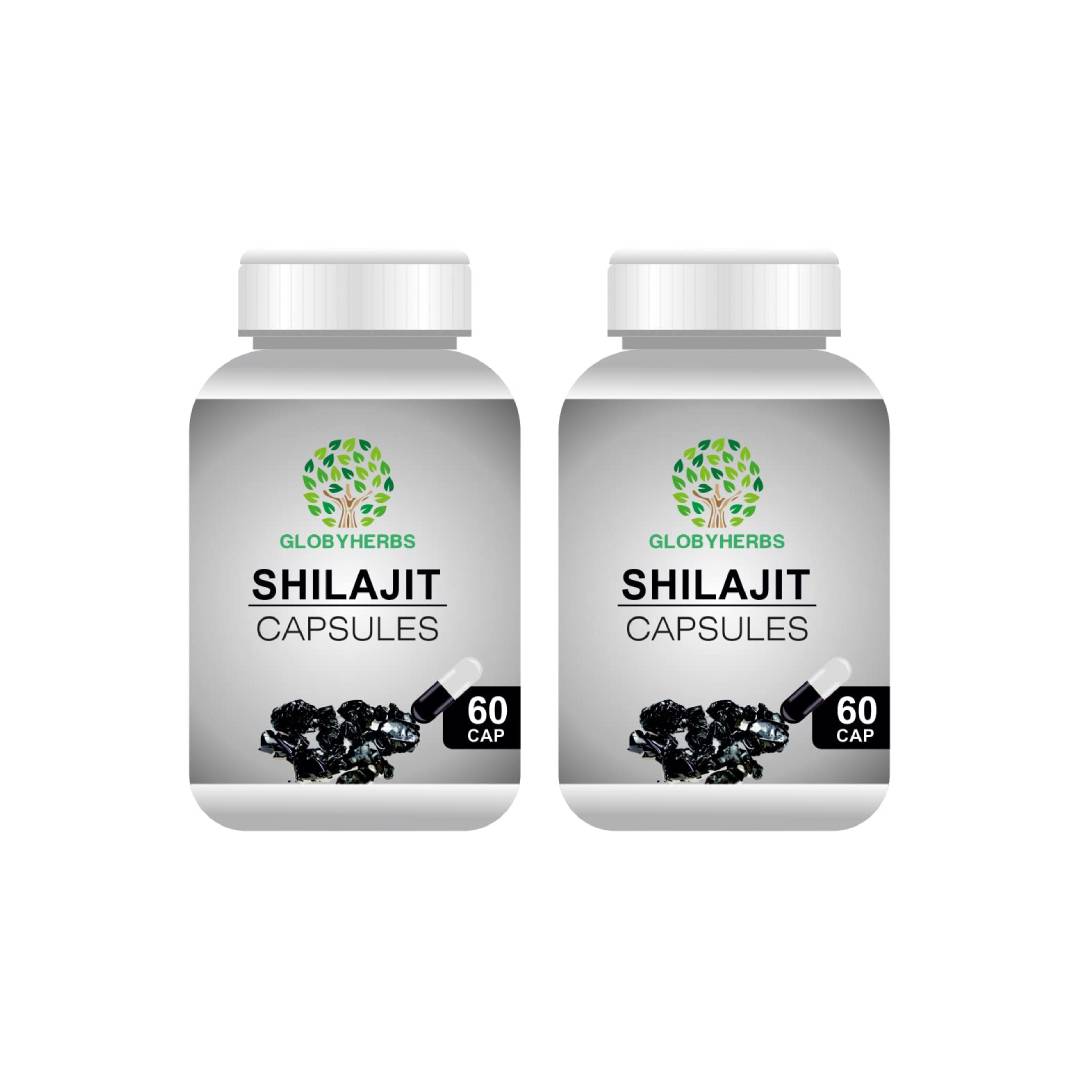 GLOBYHERBS Shilajit Capsule for overall Health & Immunity Booster Capsules 60’s (Pack of 2) GLOBYHERBS Shilajit Capsule for overall Health & Immunity Booster Capsules 60’s (Pack of 2)