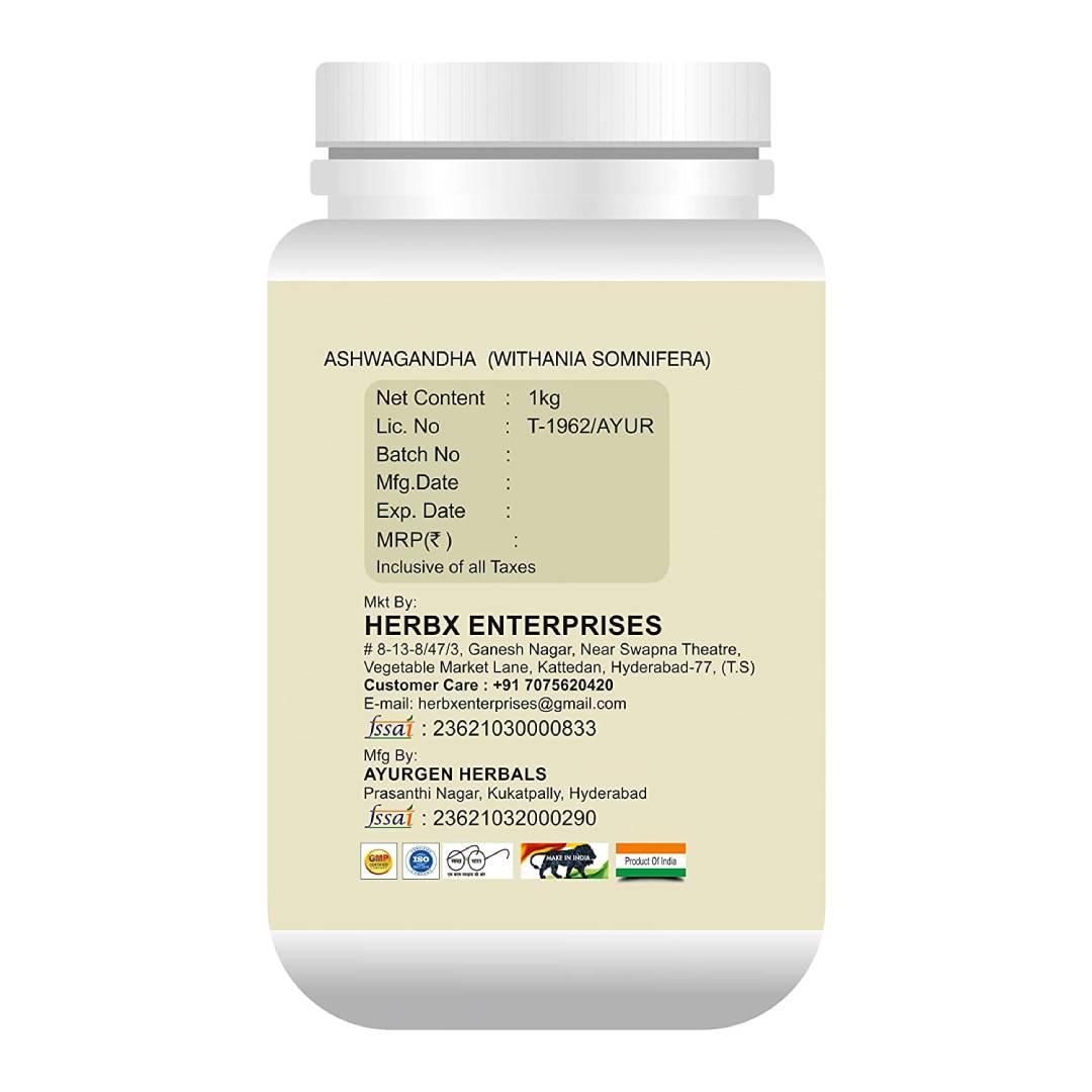 Globyherbs Ashwagandha (Withania somnifera) Powder 1Kg For Unisex Use for Better Health (1) Globyherbs Ashwagandha (Withania somnifera) Powder 1Kg For Unisex Use for Better Health