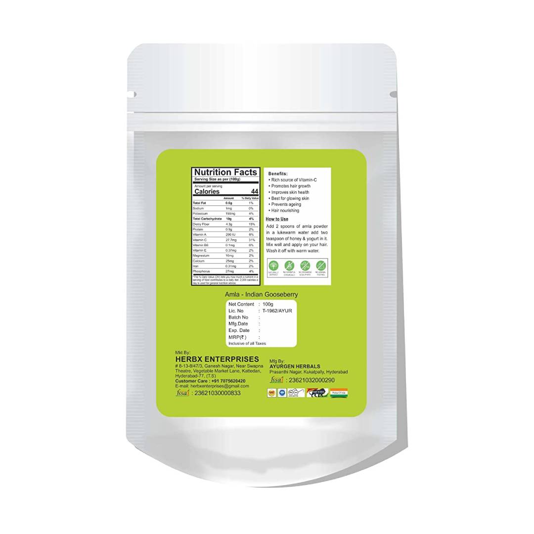 Globyherbs Pure Amla_Indian Goosberry Powder For Unisex Use for Better health Improvement 100g Pack of 2 Globyherbs Pure Amla/Indian Goosberry Powder For Unisex Use for Better health Improvement 100g Pack of 2
