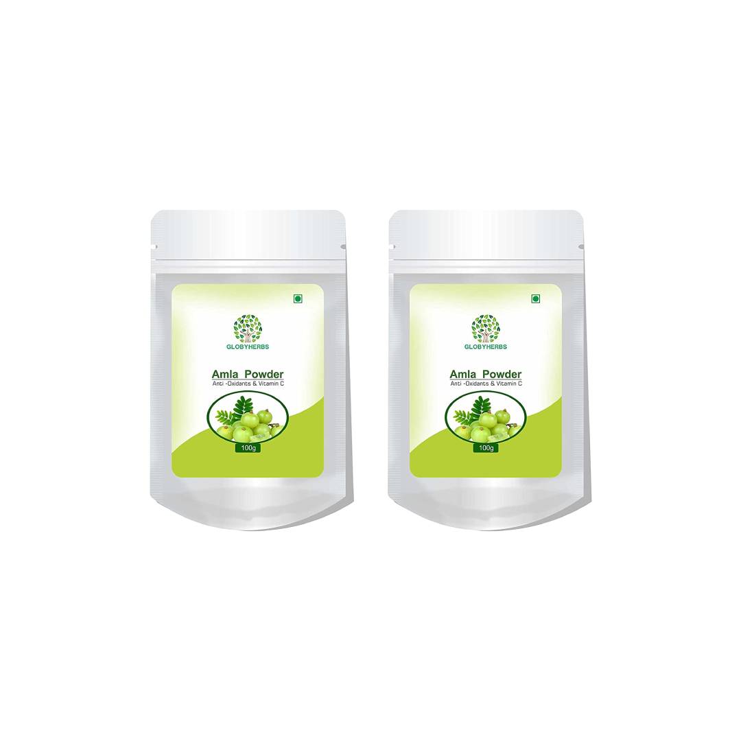 Globyherbs Pure Amla_Indian Goosberry Powder For Unisex Use for Better health Improvement 100g Pack of 2 Globyherbs Pure Amla/Indian Goosberry Powder For Unisex Use for Better health Improvement 100g Pack of 2