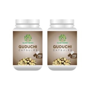 GLOBYHERBS Giloy Guduchi (Tinospora Cordifolia) Natural Giloy Extract Antioxidant Properties Immunity Booster Health & Wellness 1000 Capsules (Pack of 2)
