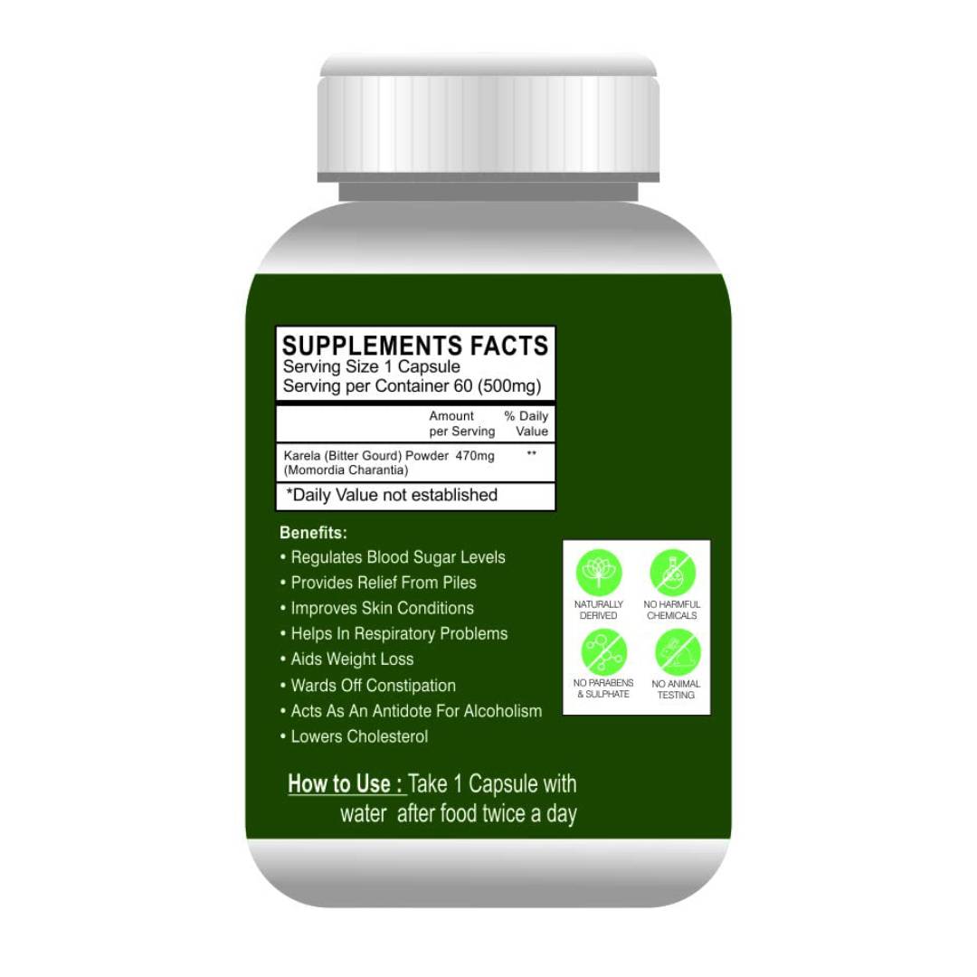 GLOBYHERBS Karela Capsules for blood glucose level & Metabolic Wellness Capsules 60's (2) GLOBYHERBS Karela Capsules for blood glucose level & Metabolic Wellness Capsules 60's