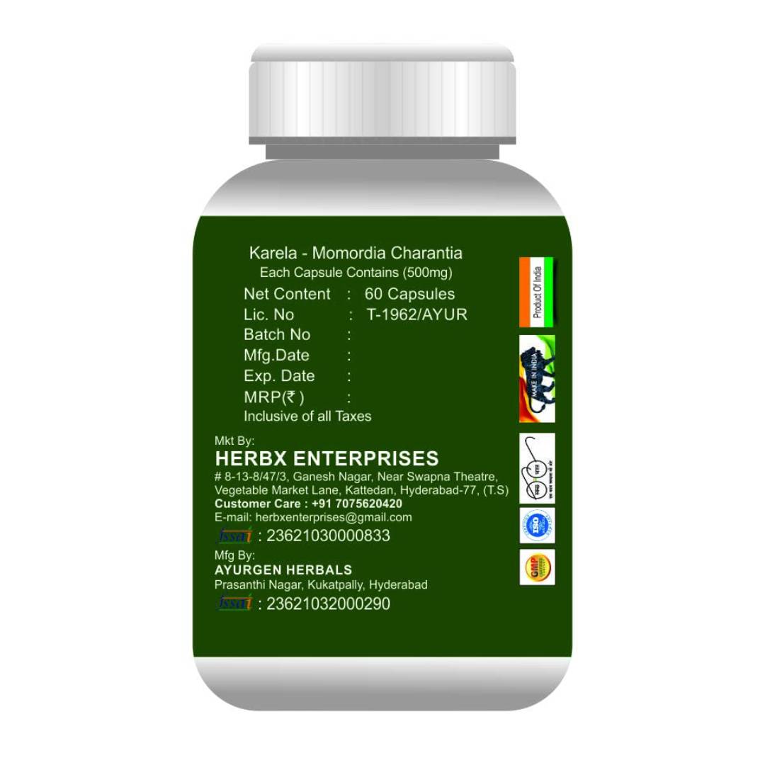 GLOBYHERBS Karela Capsules for blood glucose level & Metabolic Wellness Capsules 60's (3) GLOBYHERBS Karela Capsules for blood glucose level & Metabolic Wellness Capsules 60's