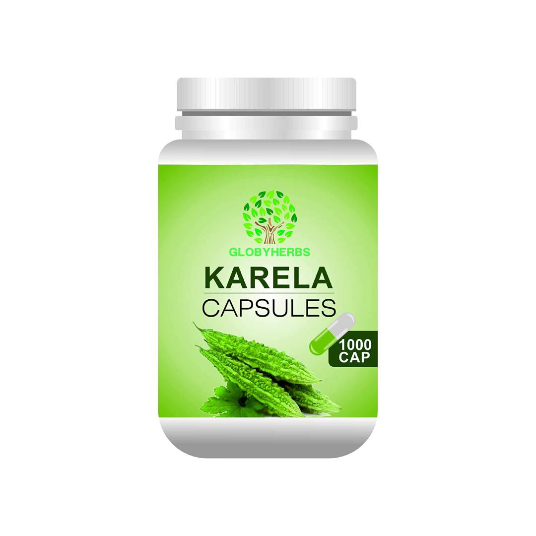 GLOBYHERBS Pure Natural Karela Capsule 1000's For Unisex Use for Better health and Immune System (2) GLOBYHERBS Pure Natural Karela Capsule 1000's For Unisex Use for Better health and Immune System