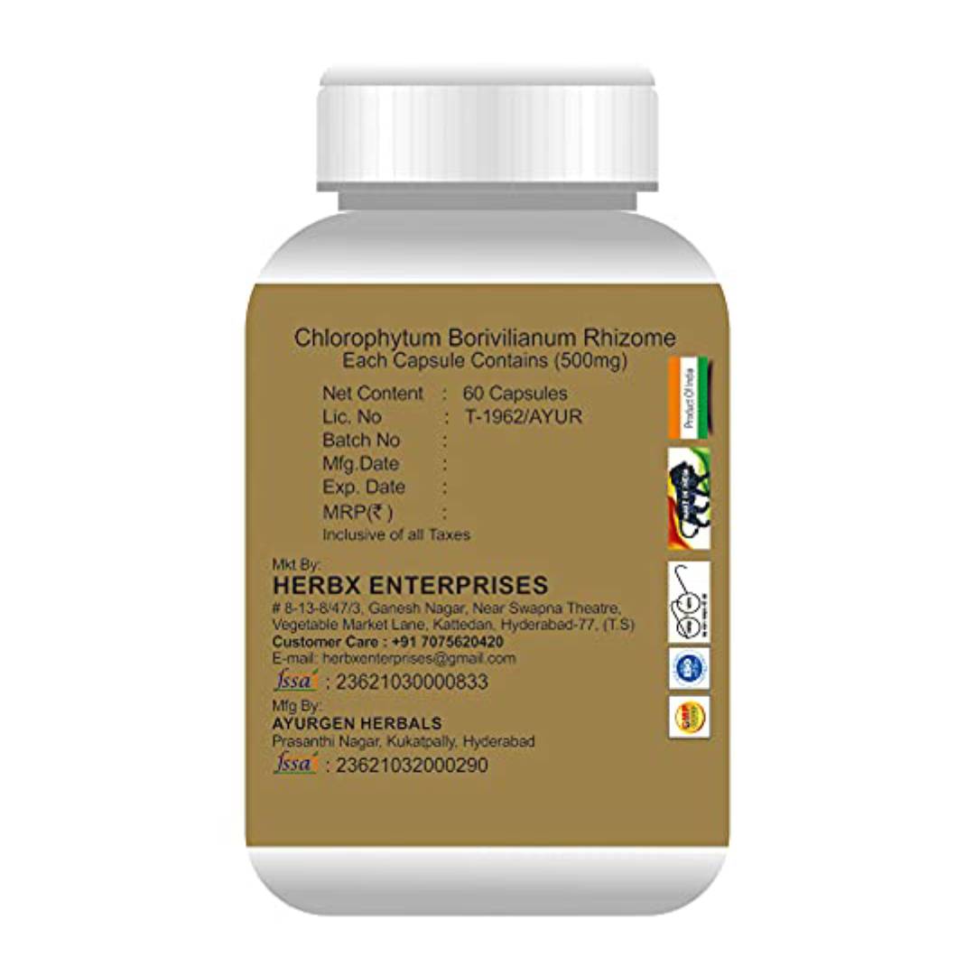 GLOBYHERBS Safed Musli Plus Capsules For Better Muscle Mass, Enhances Sports Performance, Promotes Healthy Bones & Joints, Boosts Energy & Immunity (60's (Pack of 2)) (2) GLOBYHERBS Safed Musli Plus Capsules For Better Muscle Mass, Enhances Sports Performance, Promotes Healthy Bones & Joints, Boosts Energy & Immunity (60's (Pack of 2))