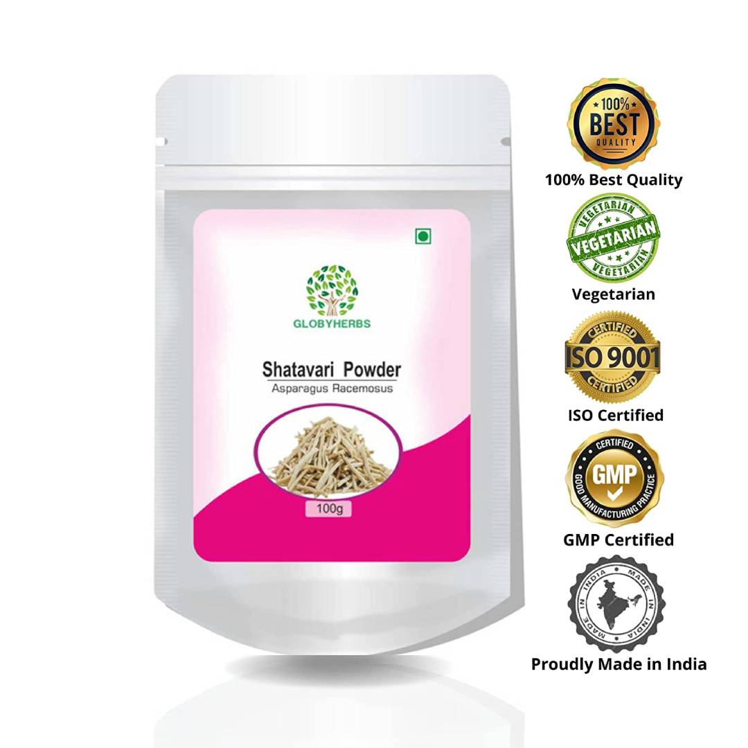 GLOBYHERBS Shatavari Powder (100g) - Ayurvedic Supplement for Immune Support, Ulcer Relief, and Women's Health - Pack of 2 (1) GLOBYHERBS Shatavari Powder (100g) - Ayurvedic Supplement for Immune Support, Ulcer Relief, and Women's Health - Pack of 2