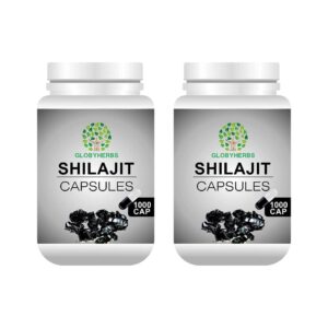 GLOBYHERBS Shilajit Capsule for Overall Health & Immunity,Shilajit, Capsule for Men/Ayurvedic Capsules for Strength & Power/Energy Booster Capsules. 1000's (Pack of 2)