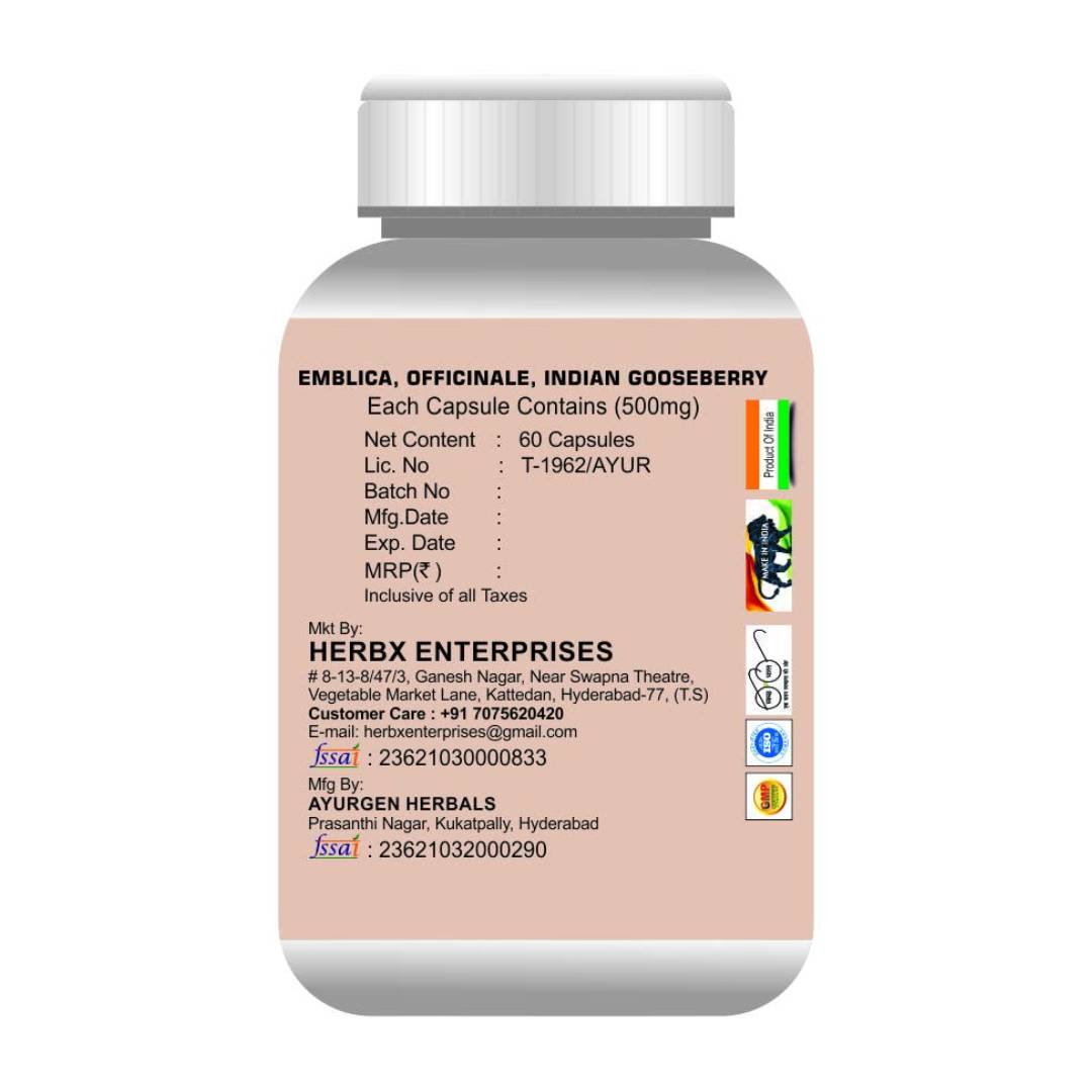 GLOBYHERBS Triphala (Emblica, Officinale, Indian Gooseberry) Powder 1kg (3) GLOBYHERBS Triphala Capsule 1000's (Pack of 2)