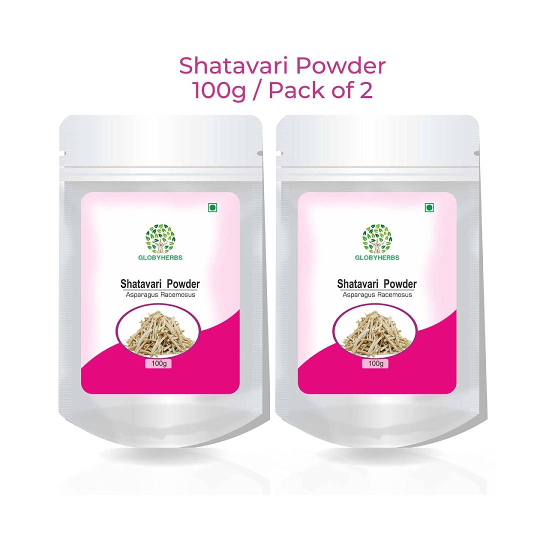 Globyherbs Pure Shatavari Asparagus Racemosus Powder, Rejuvenative For Vata And Pitta That Promotes Vitality And Strength 100g (Pack of 2) (1) Globyherbs Pure Shatavari Asparagus Racemosus Powder, Rejuvenative For Vata And Pitta That Promotes Vitality And Strength 100g (Pack of 2)